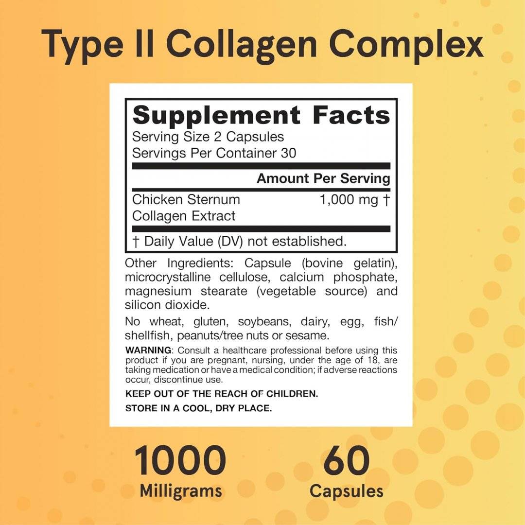 Colagen de Tip II BioCell Collagen, 1000 mg, 60 capsule, Jarrow Formulas