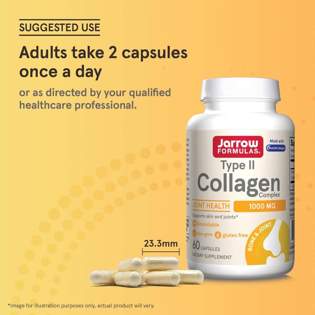 Colagen de Tip II BioCell Collagen, 1000 mg, 60 capsule, Jarrow Formulas