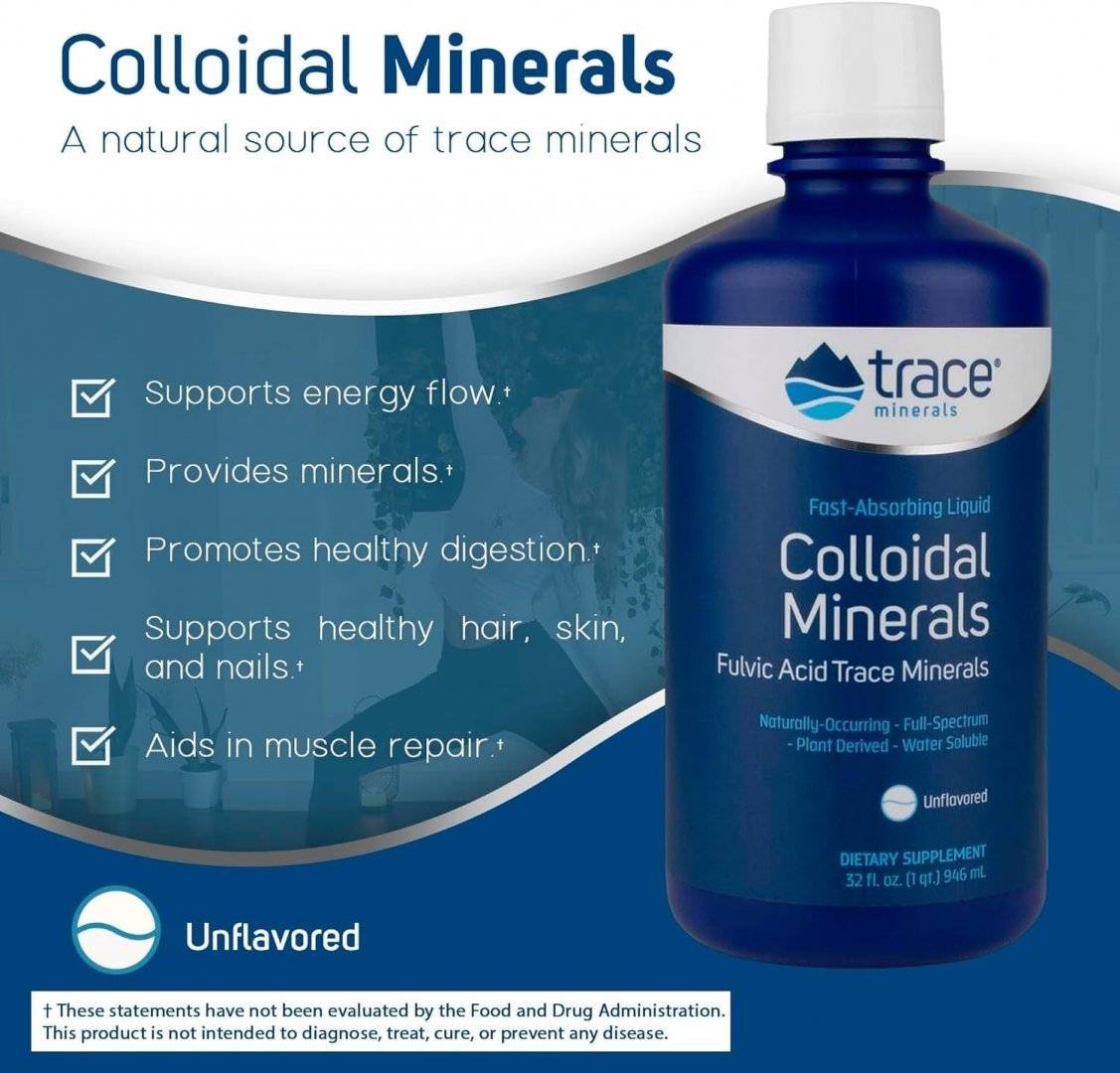 Complex Minerale Coloidale cu Acid Fulvic, 946 ml, Trace Minerals