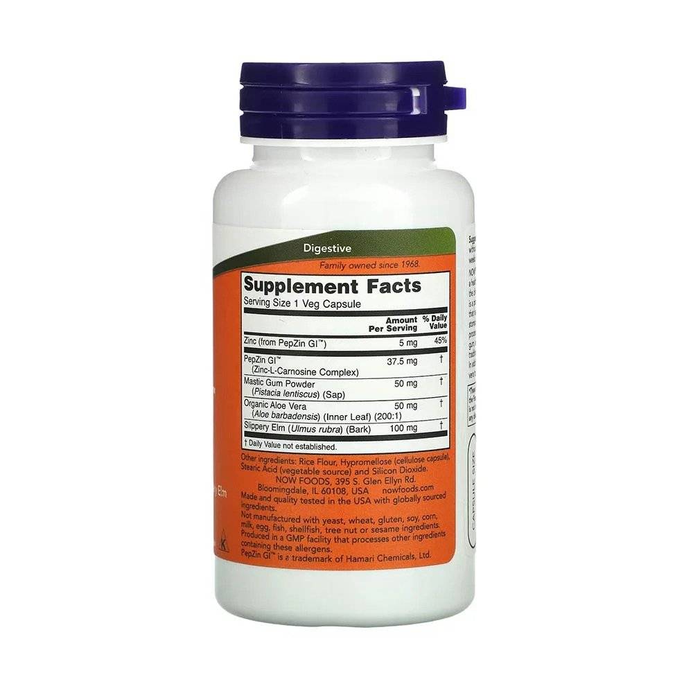 Confort Gastric Gastro Comfort with PepZin GI 60 capsule Now Foods