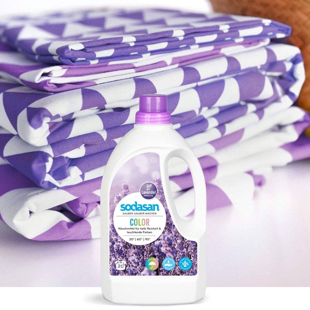 Detergent lichid pentru rufe colorate cu lavanda Sodasan, 1.5L