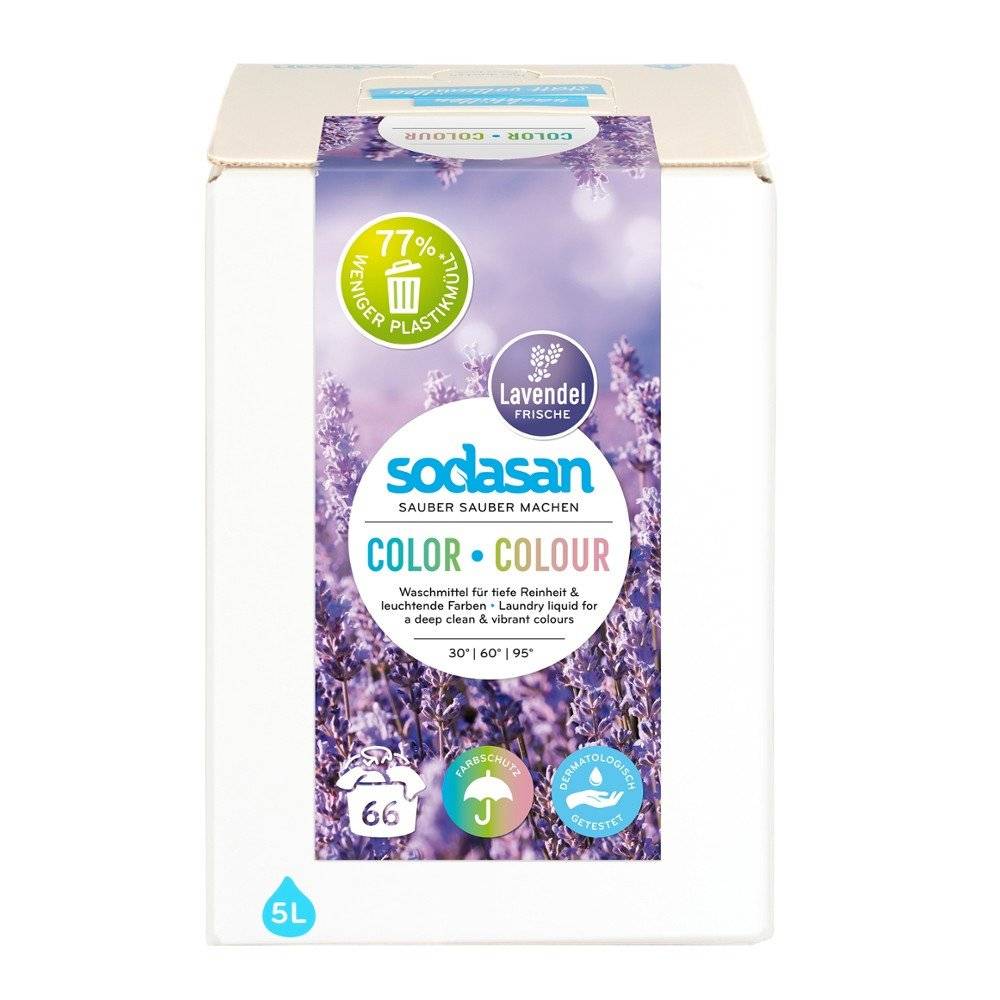 Detergent lichid pentru rufe colorate cu lavanda Sodasan, 5L