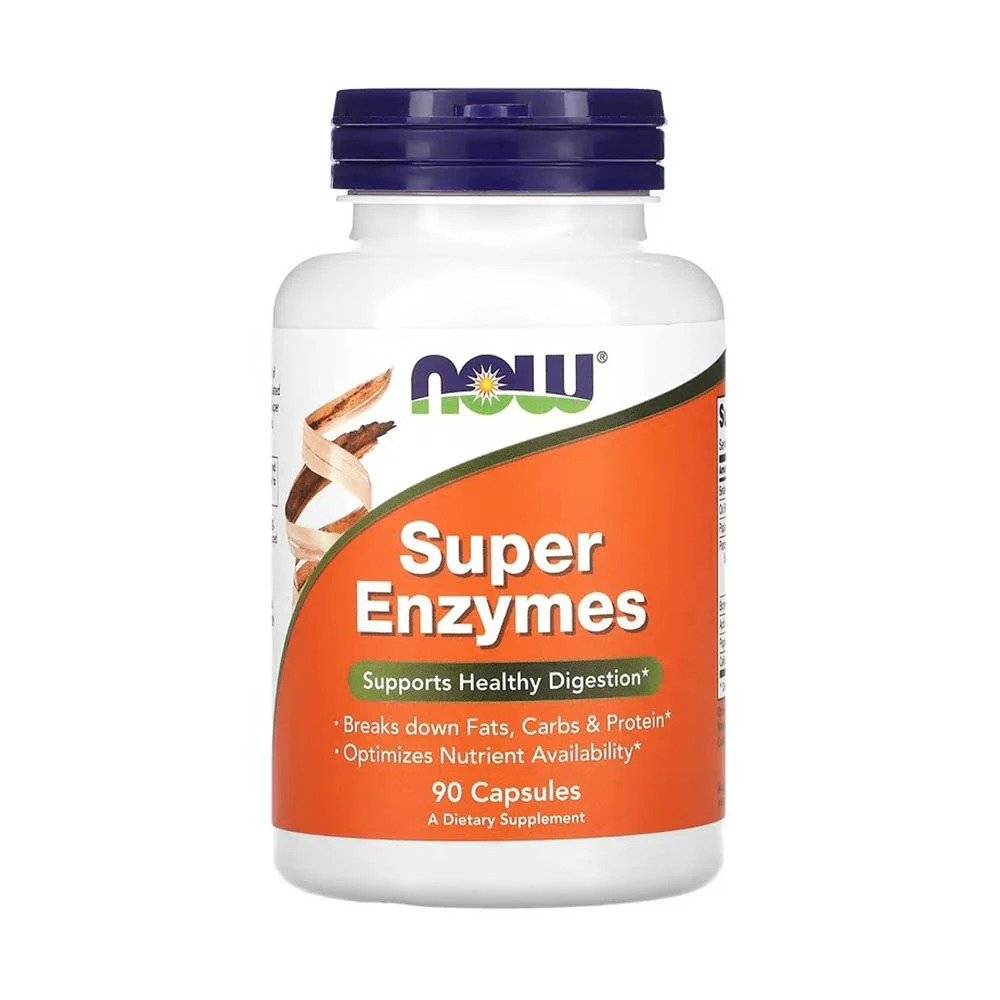 Enzime Digestive cu Spectru Larg Super Enzymes 90 capsule Now Foods