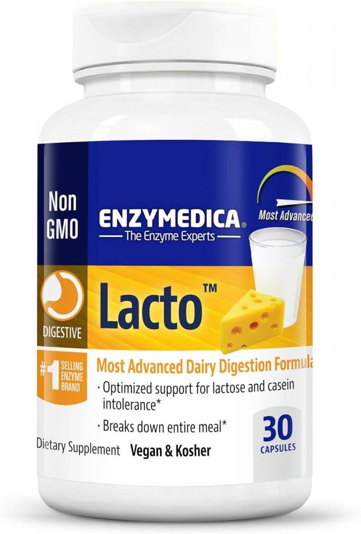 Enzime Digestive Lactoza si Caseina, Enzymedica Lacto 30 capsule, Enzymedica