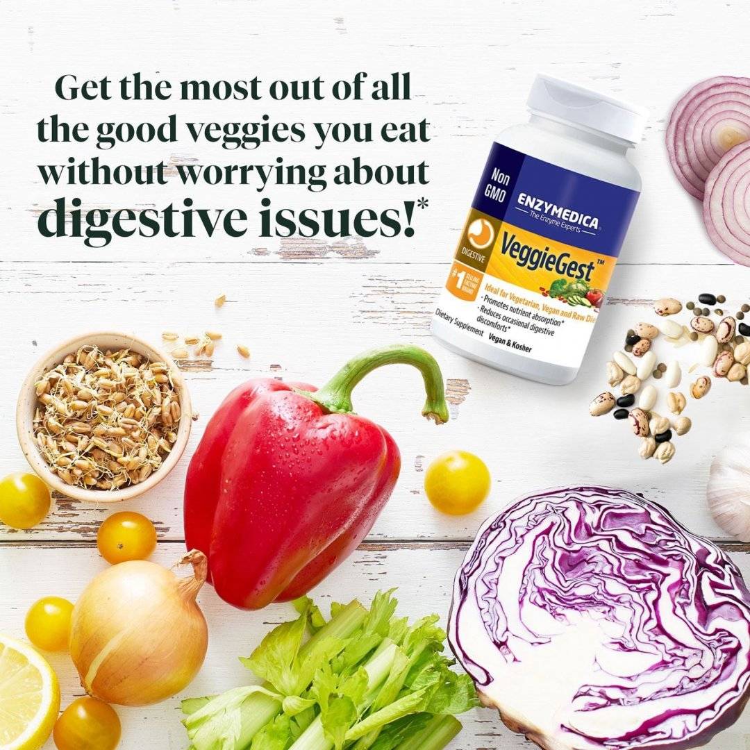 Enzime Vegetale VeggieGest, 60 capsule, Enzymedica