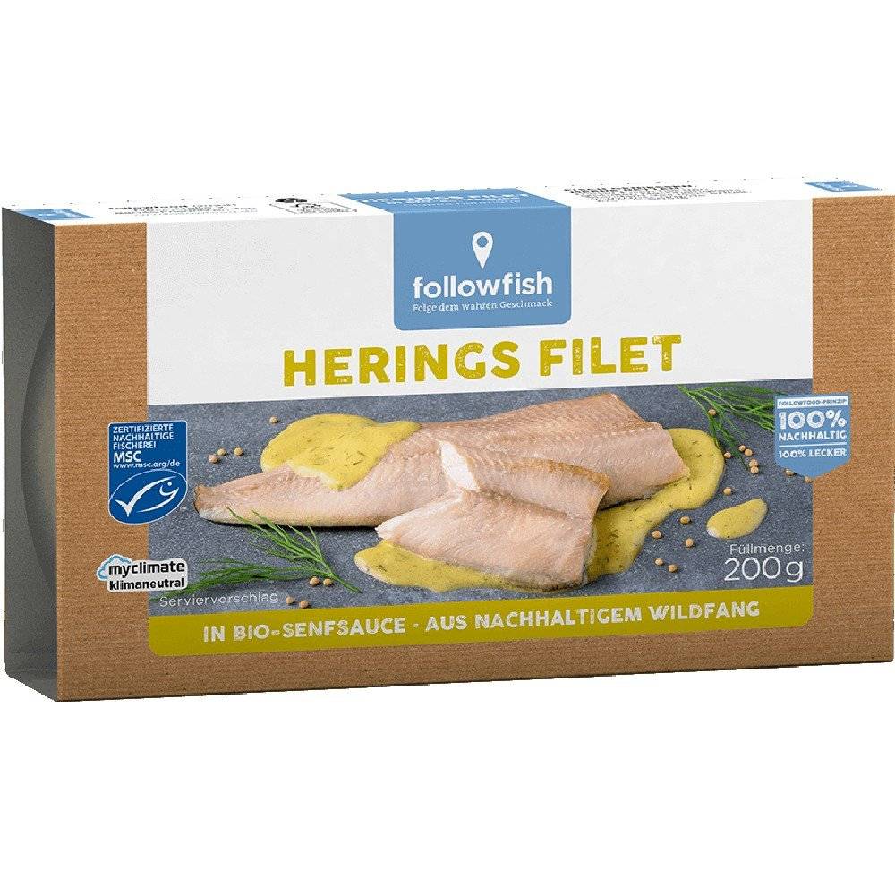 File de hering in sos de mustar Followfish, 200g