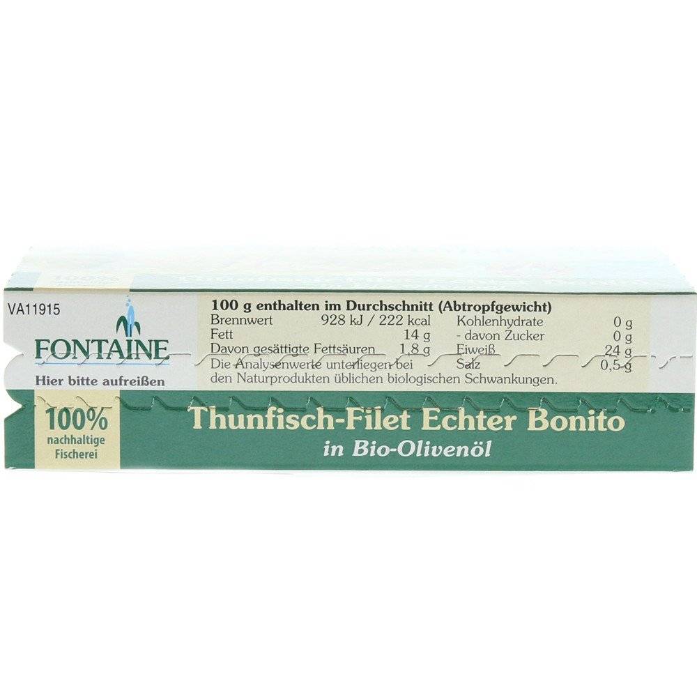 File de ton in ulei bio de masline Fontaine, 120g