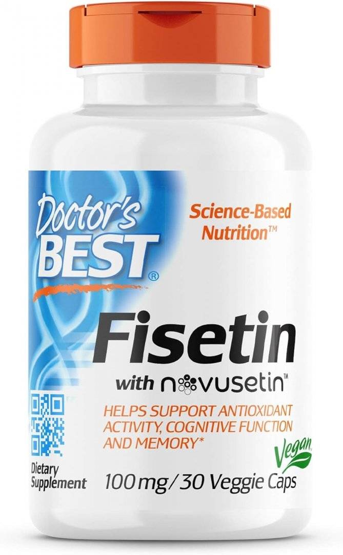 Fisetina cu Novusetin, NON GMO, Gluten Free, 100 mg, 60 capsule, Doctor's Best