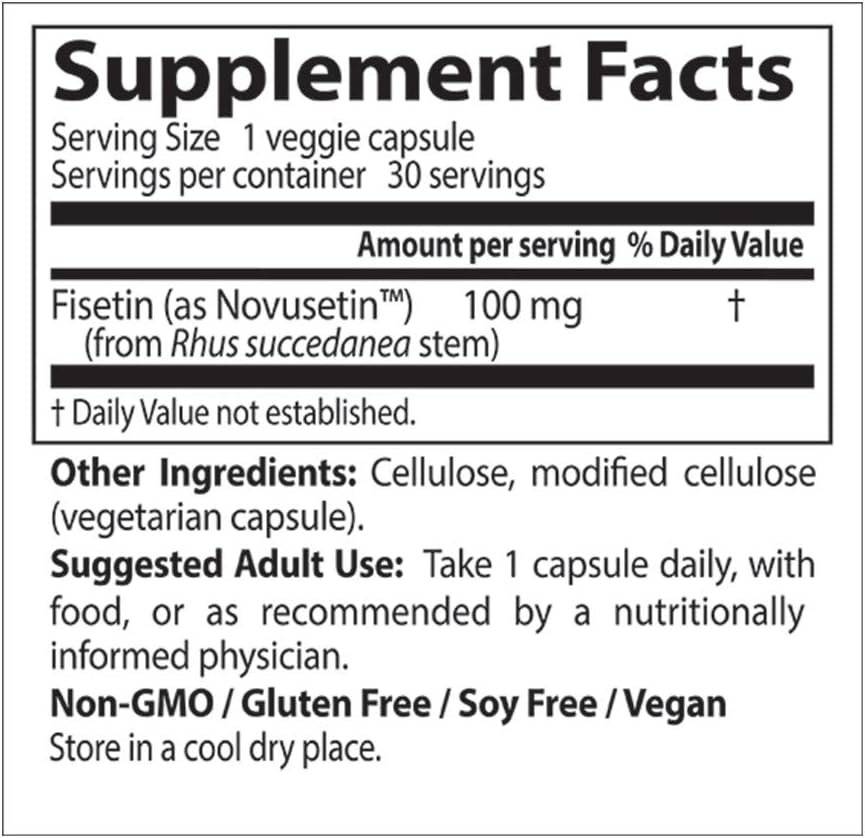 Fisetina cu Novusetin, NON GMO, Gluten Free, 100 mg, 60 capsule, Doctor's Best