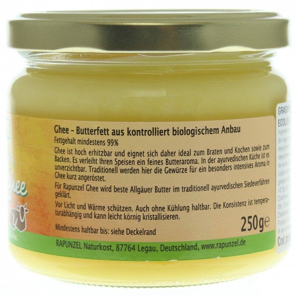 Ghee BIO, Grasime din Unt Allgau. Rapunzel, 250g*