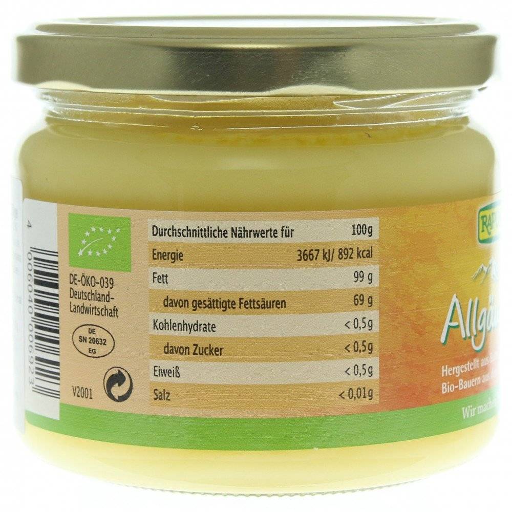 Ghee BIO, Grasime din Unt Allgau. Rapunzel, 250g*