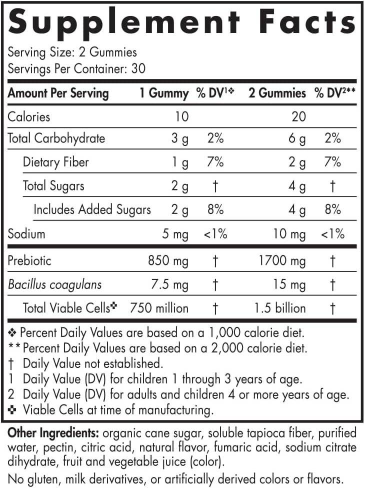 Jeleuri Probiotice pentru Copii 60 Jeleuri, 1,5 Miliarde CFU & Fibre Prebiotice, 30 Porții, Nordic Naturals