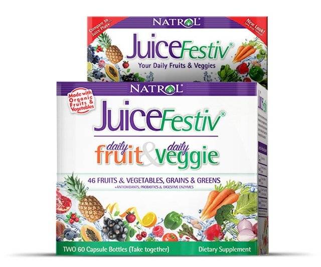 JuiceFestiv, Daily Fruits & Veggie, 60 + 60 capsule, Natrol