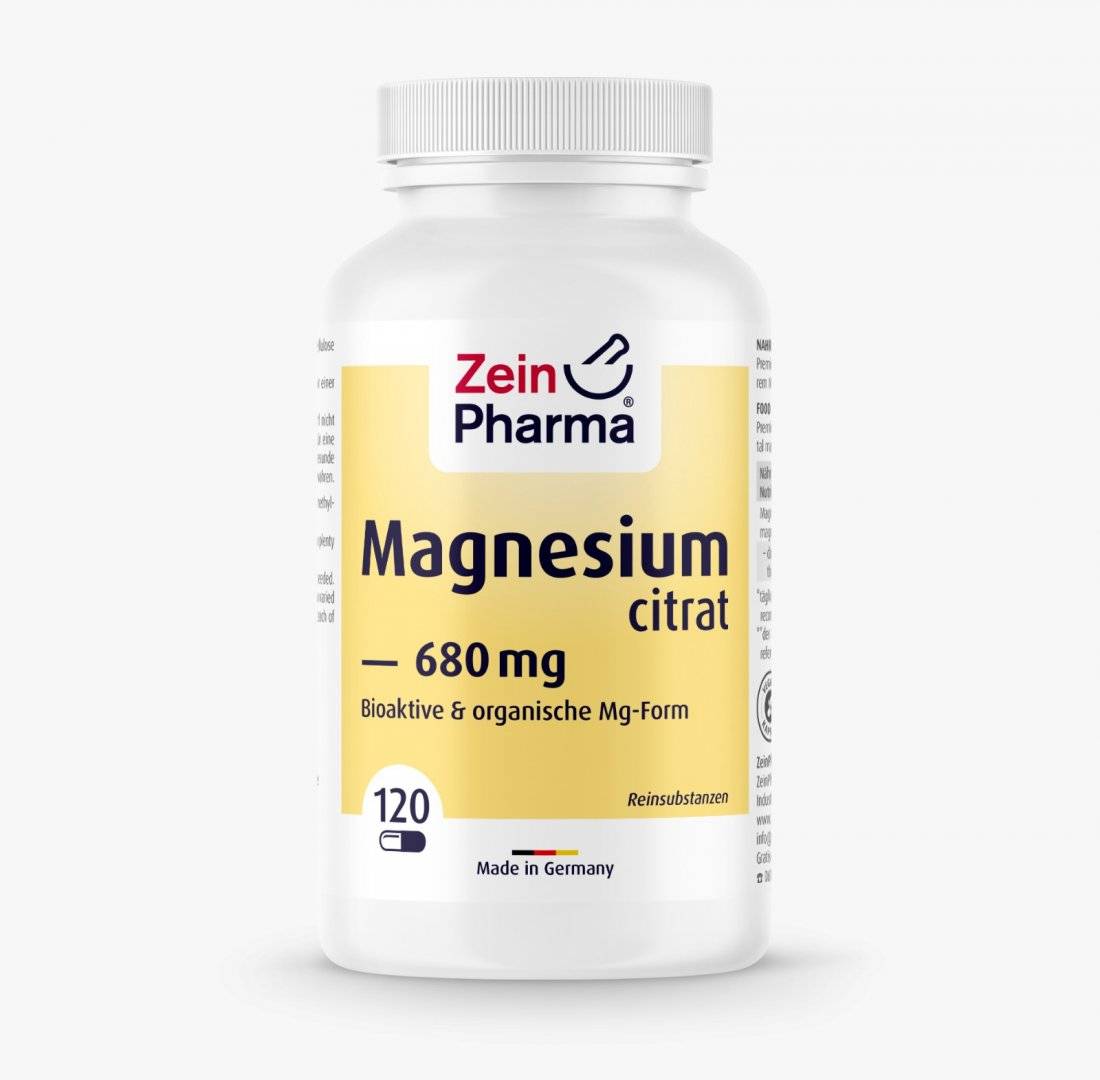 Magneziu Citrat, 120 Capsule, 680 mg per portie, Zein Pharma