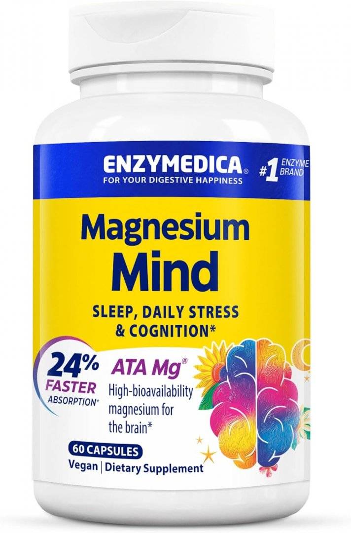 Magneziu Mind, 24% Absorbtie mai Rapida, 60 capsule, Enzymedica