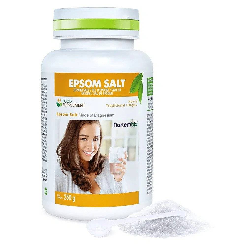 Magneziu, Sare de Magneziu Alimentar, Epsom Salt, 250 grame. Nortembio