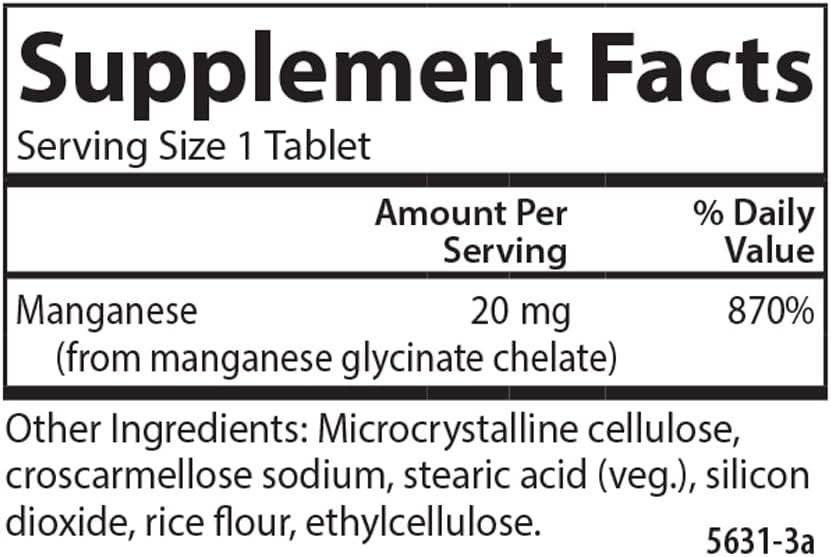 Mangan Chelat, Sanatatea Oaselor si Articulatiilor, 20 mg, 100 caps, Carlson Labs