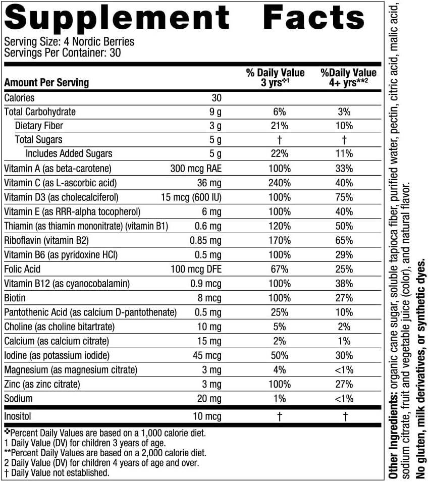 Multivitamine si Minerale pentru Copii, Nordic Berries Multivitamin, Cherry Berry, 120 jeleuri, Nordic Naturals