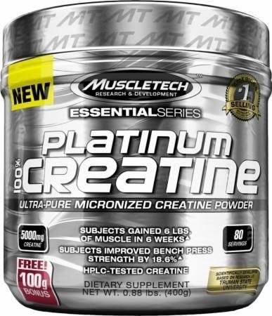 100% Creatina pudra, Micronizata Ultra Pura 400 grame, MuscleTech Platinum 