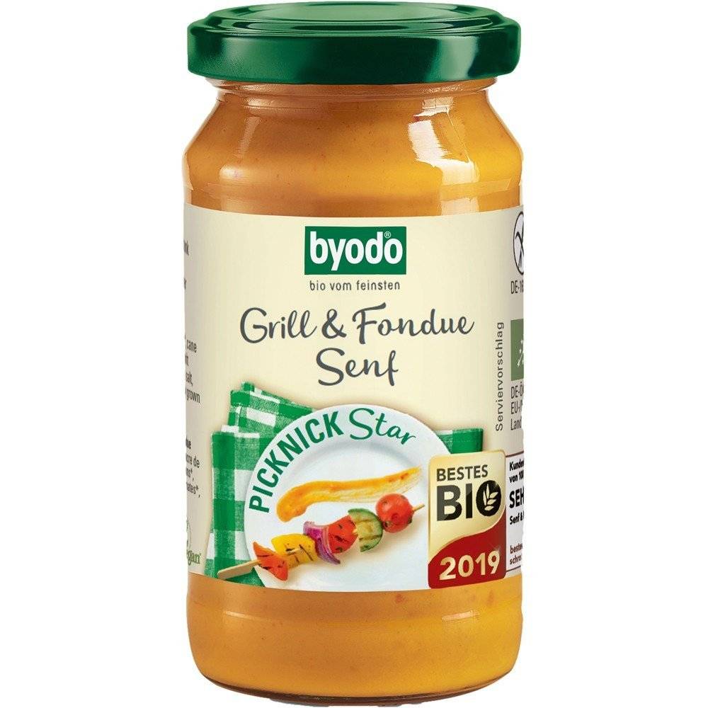 Mustar pentru gratar si fondue, fara gluten bio Byodo, 200ml