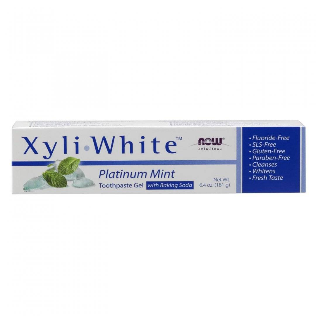 Pasta de Dinți cu Xilitol, Menta si Tea Tree, XyliWhite, Fara Fluor, 181 grame, Now Foods