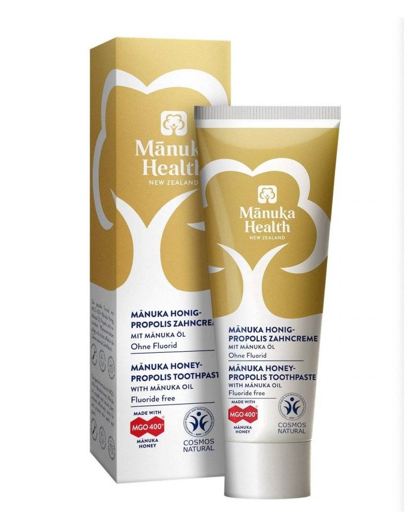 Pastă de dinți fără fluor, cu miere de Manuka MGO 400+, Propolis și ulei de Manuka