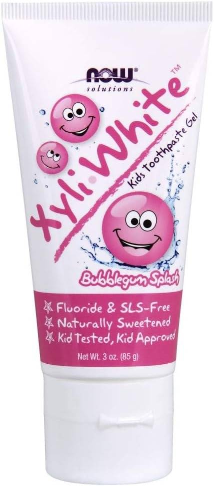 Pasta de Dinti pentru Copii, Fara Fluor si SLS, XyliWhite Kids, Bubblegum Splash 85 grams, Now Foods