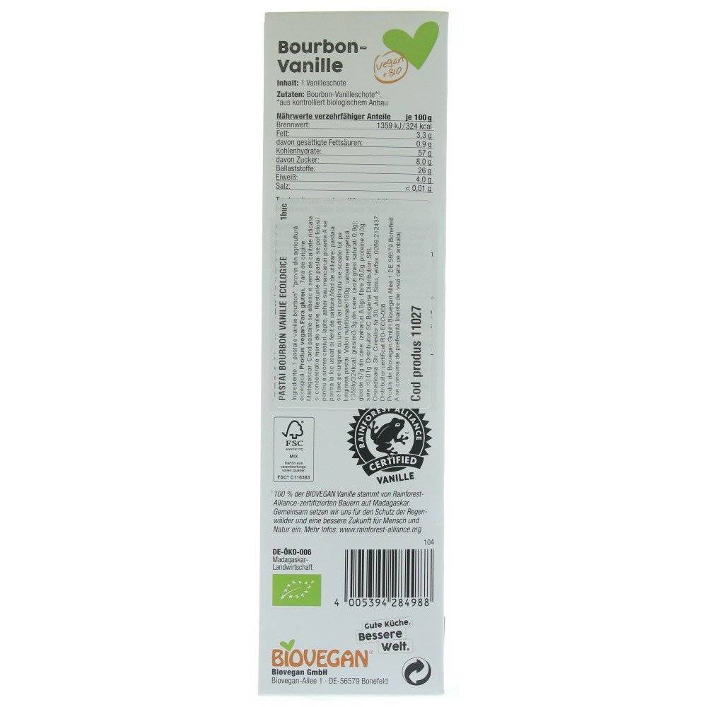 Pastaie Vanilie Bourbon bio Biovegan, 1buc