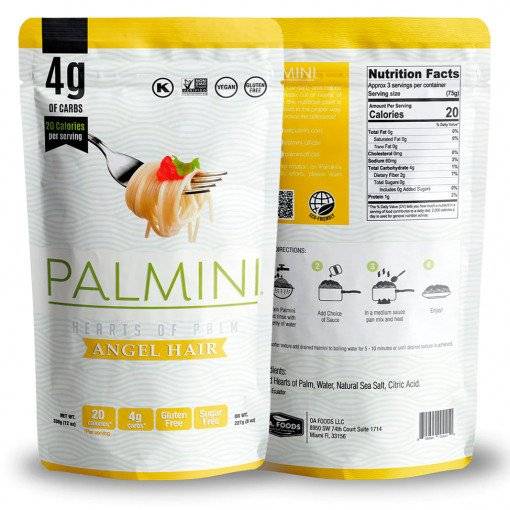 Paste Angel Hair din inima de palmier (vegan, fara gluten, low carb, keto) 338g - PALMINI