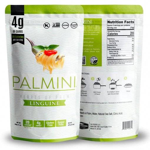 Paste Linguine din inima de palmier (vegan, fara gluten, low carb, keto) 338g - PALMINI