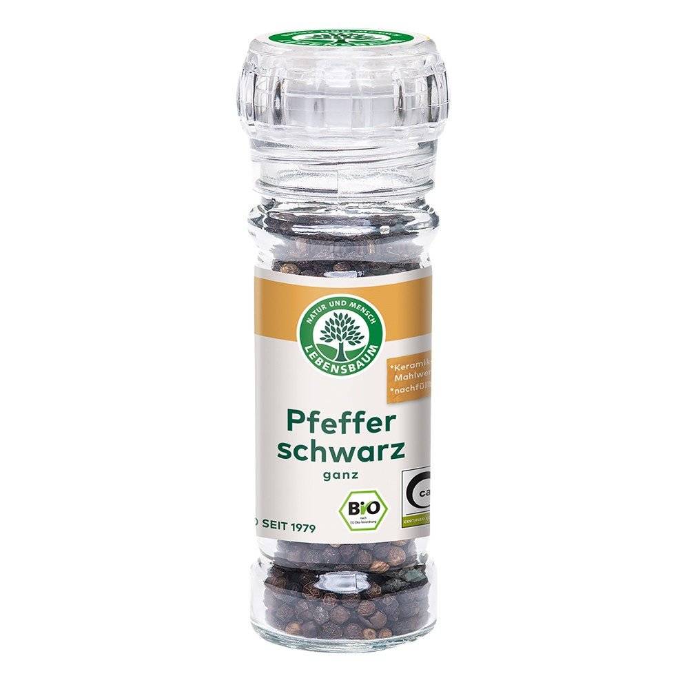 Piper negru in rasnita de sticla bio Lebensbaum, 45g