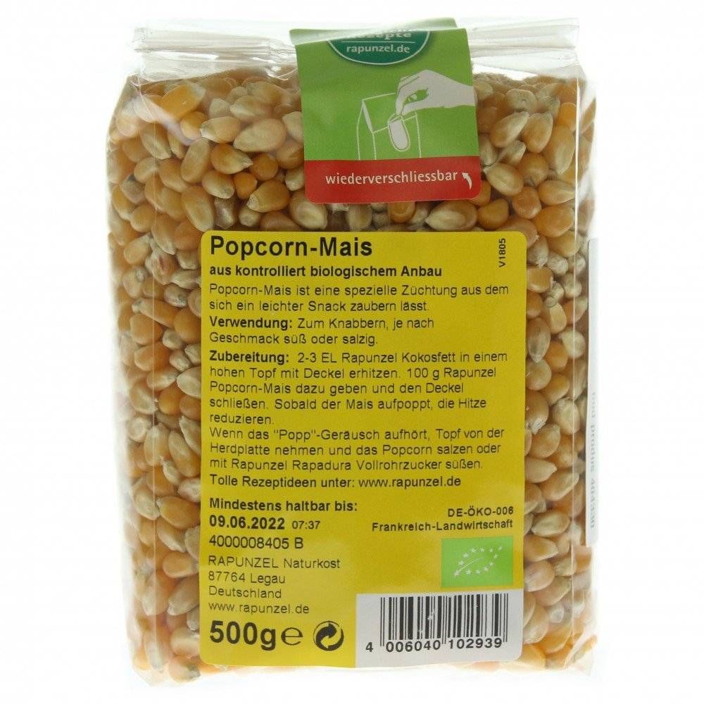 Porumb pentru popcorn bio Rapunzel, 500g 