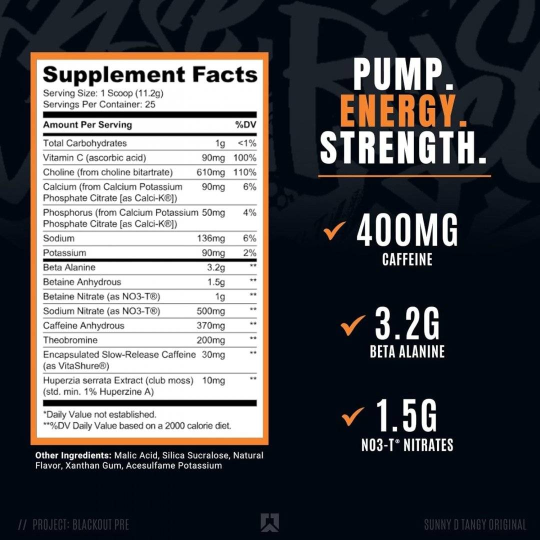 PreWorkout SunnyD Tangy Original Element Series 280g Ryse Supplements