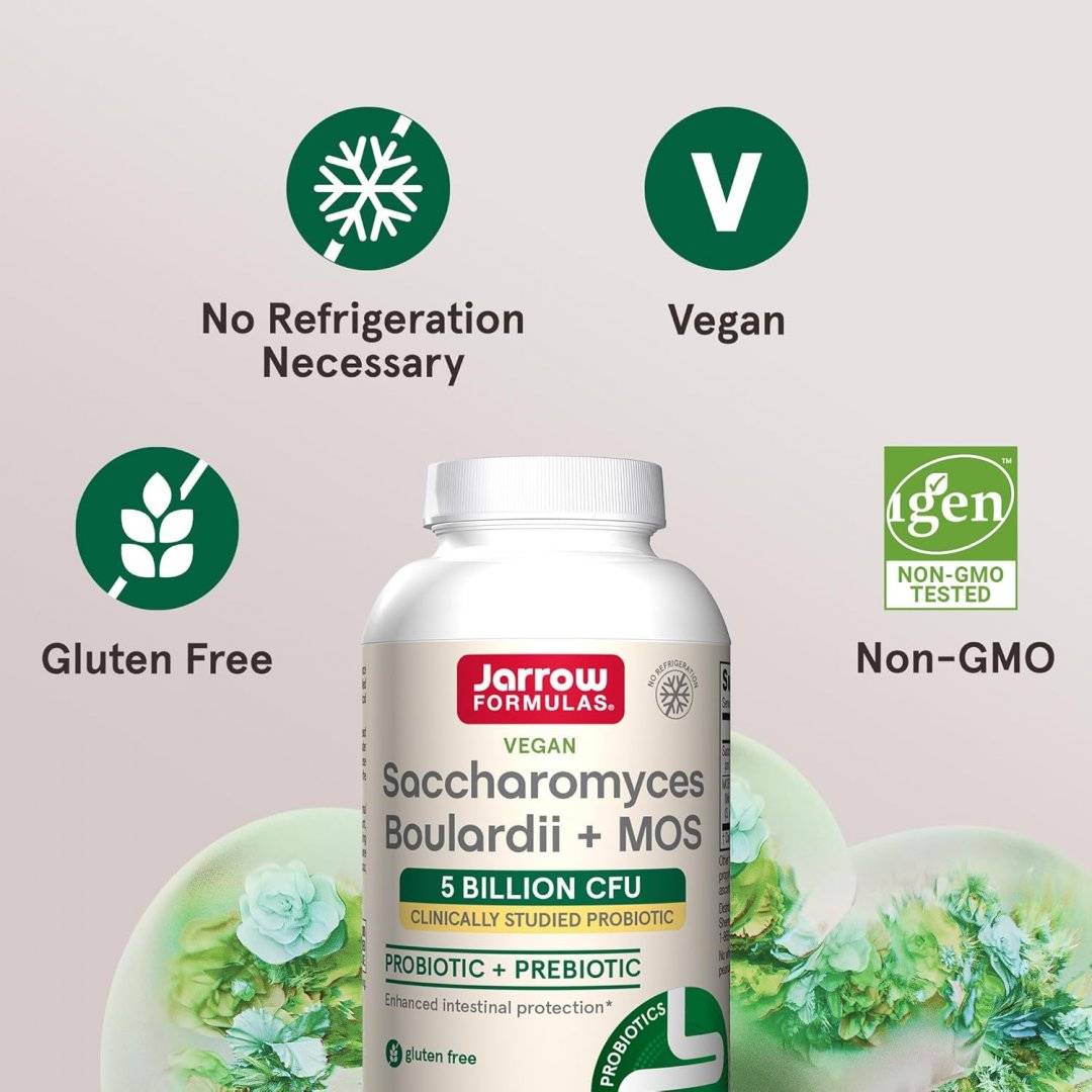 Probiotic Saccharomyces Boulardii + MOS, 90 capsule, Jarrow Formulas