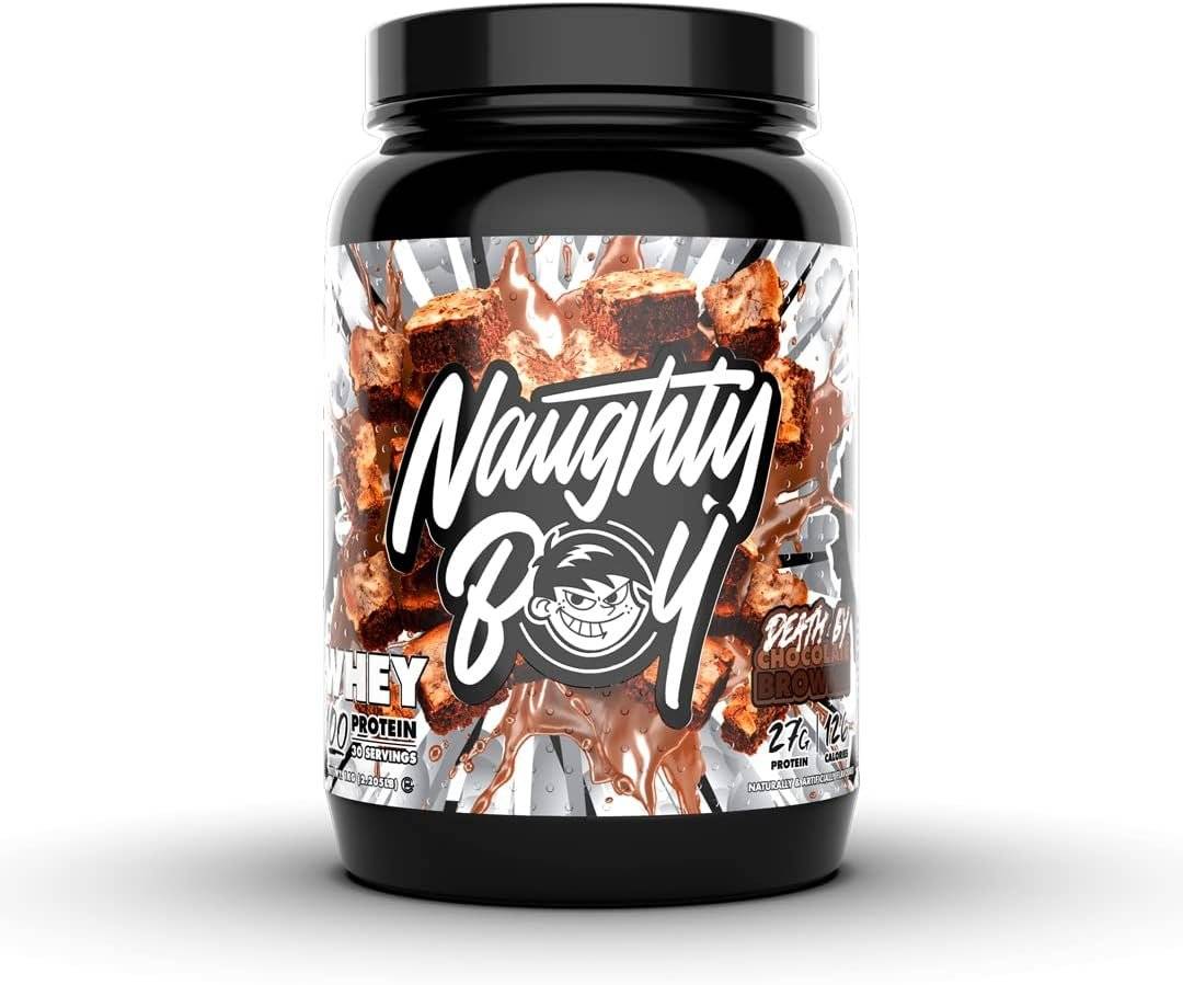 Proteina din Zer Grass Fed NaughtyBoy® Whey 100, Chocolate Brownie, 1000 grame 30 portii