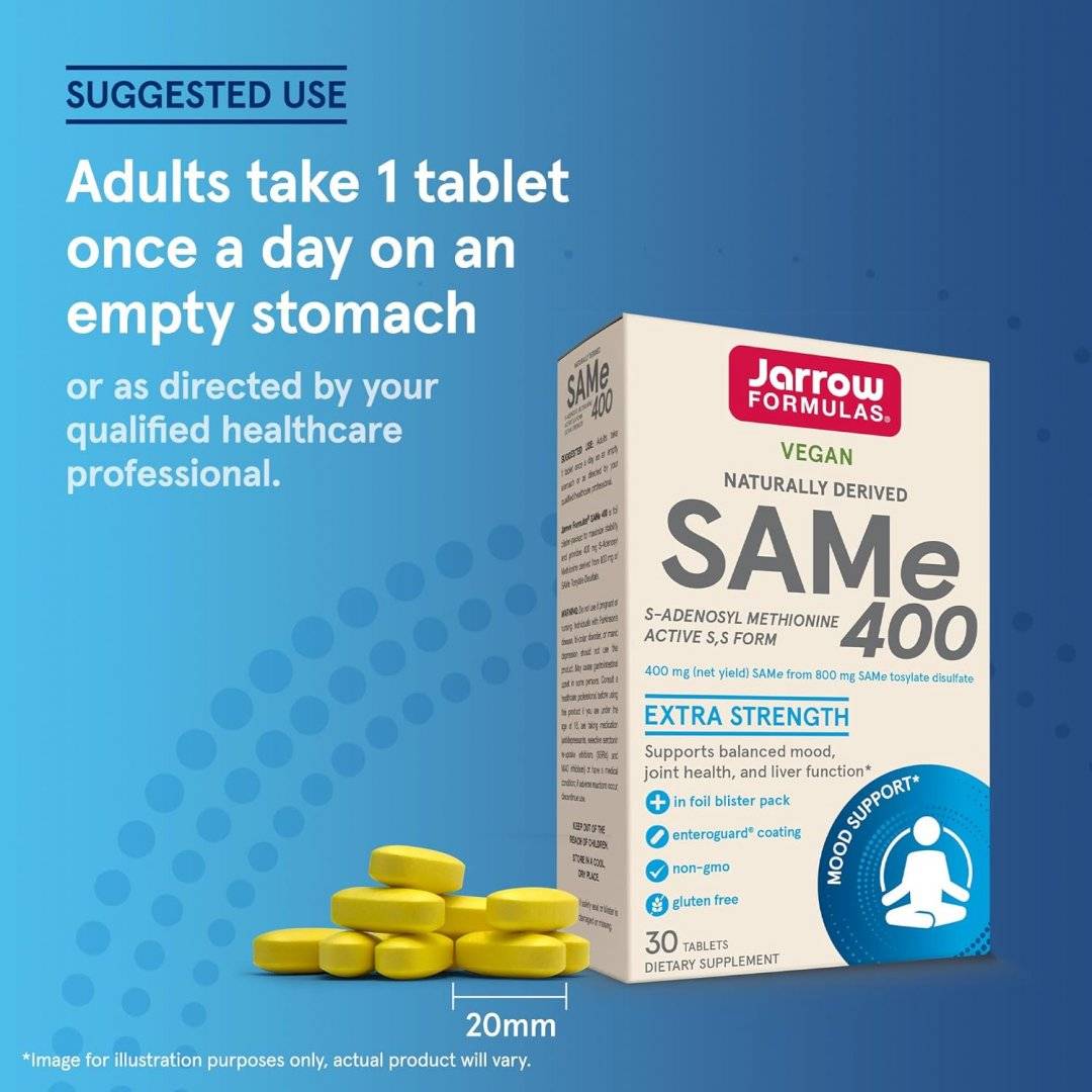 SAMe 400 (S-Adenozilmetionina) 400 miligrame, 30 capsule, Jarrow Formulas