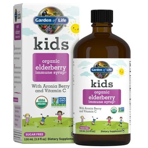 Sirop Organic Imunitate Copii, Kids Organic Elderberry Immune Syrup 116 ml, Garden of Life