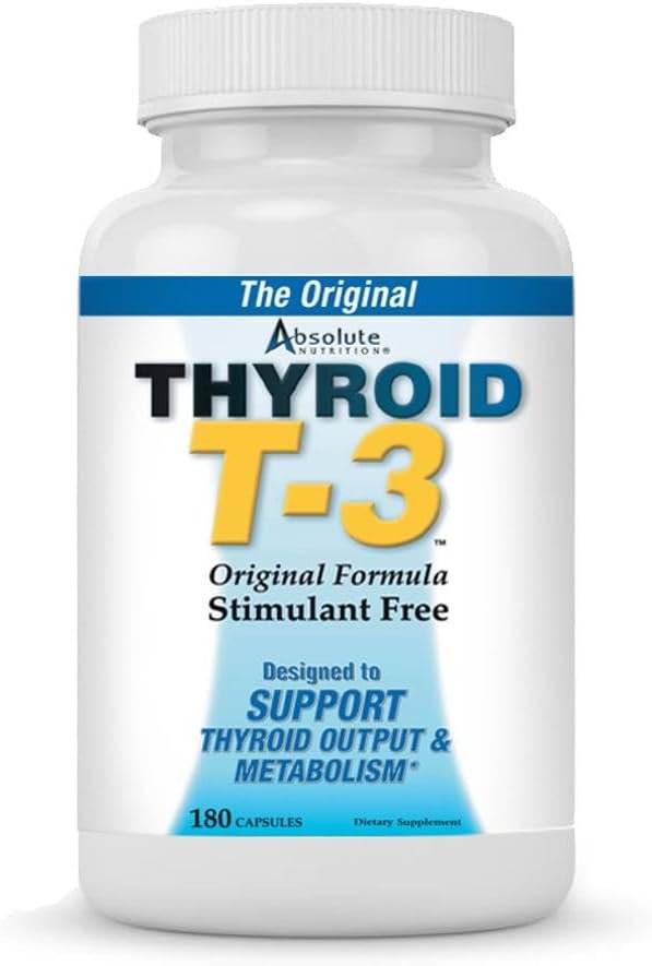 Sprijin Natural al Functiei Tiroide, Energie, Focus si Slabire, Thyroid T3, 180 capsule, Absolute Nutrition