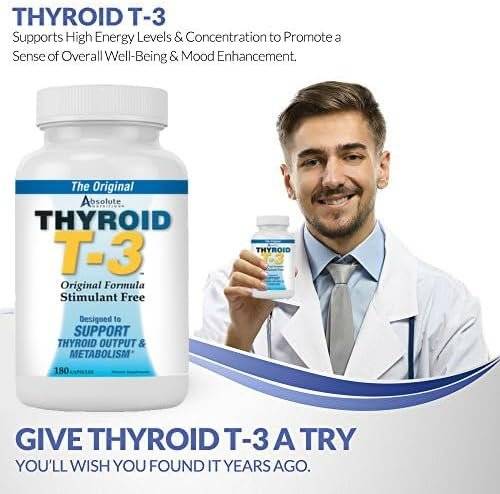 Sprijin Natural al Functiei Tiroide, Energie, Focus si Slabire, Thyroid T3, 180 capsule, Absolute Nutrition