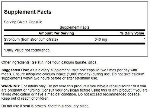 Strontiu Citrat, Oase si Dinti Puternici, 340 mg, 60 capsule, Swanson