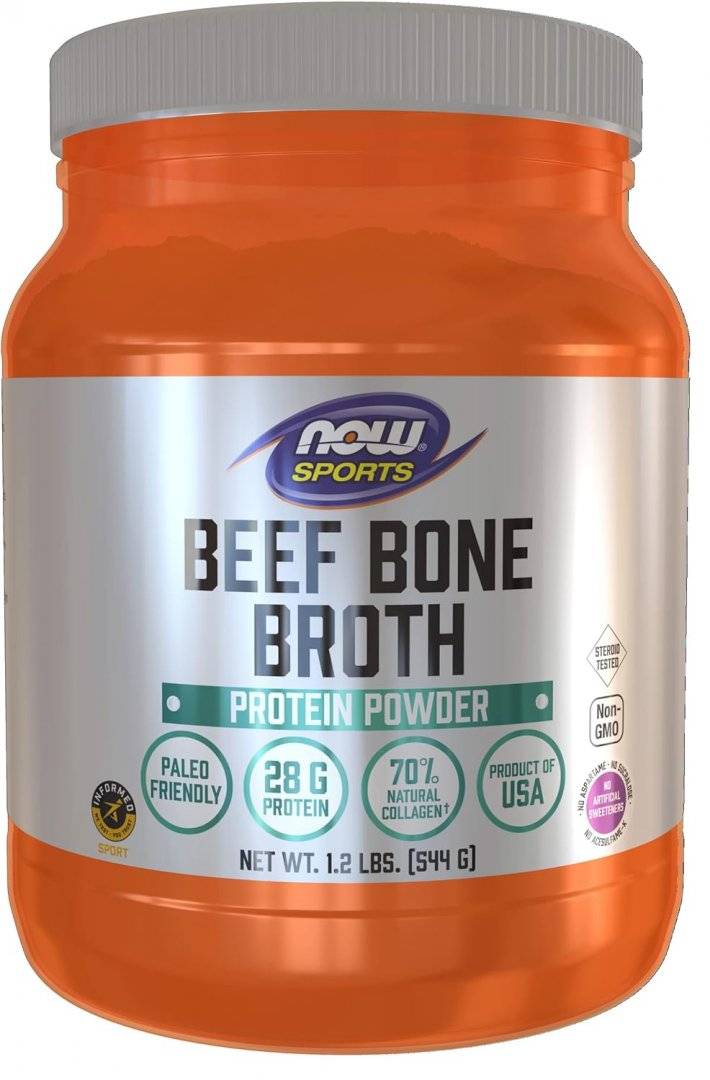 Supa de Oase de Vita, Beef Bone Broth, 544 grame, Now Foods 