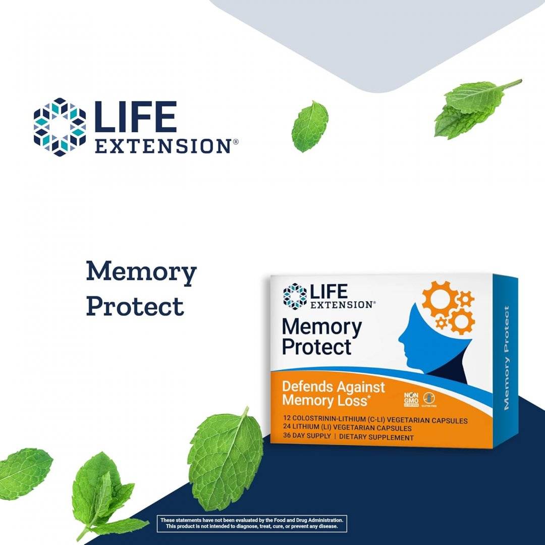 Supliment pentru Memorie, Memory Protect, 36 capsule, Life Extension