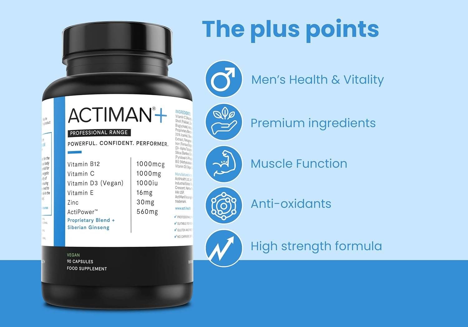 Supliment Potenta, ActiMan+, 90 capsule, ActiHealth