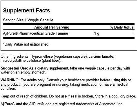 Taurina AjiPure, 1000 mg, 60 capsule, Swanson