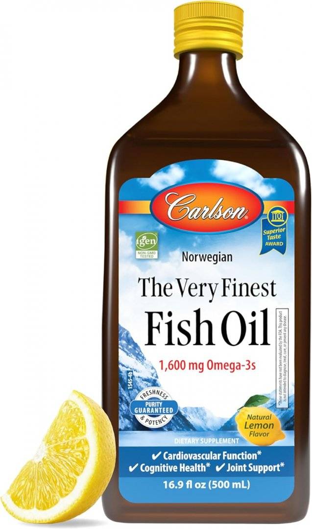 The Very Finest Fish Oil, Wild Caught, Natural Lemon, 500 ml, Carlson Labs