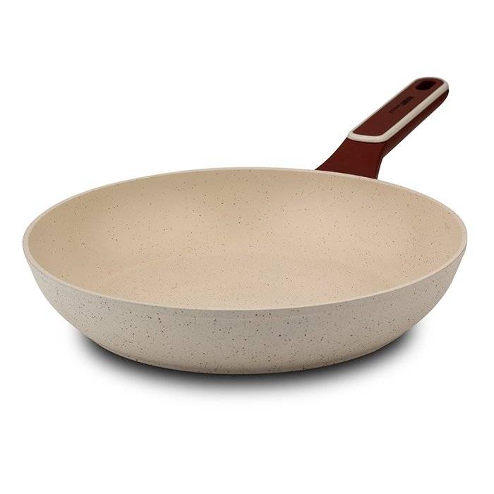 Tigaie Wok cu Strat Antiaderent din Granit, 28 cm, fara PFOA, fara PLUMB, fara Cadmiu, fara PTFE, Nava Terrestrial