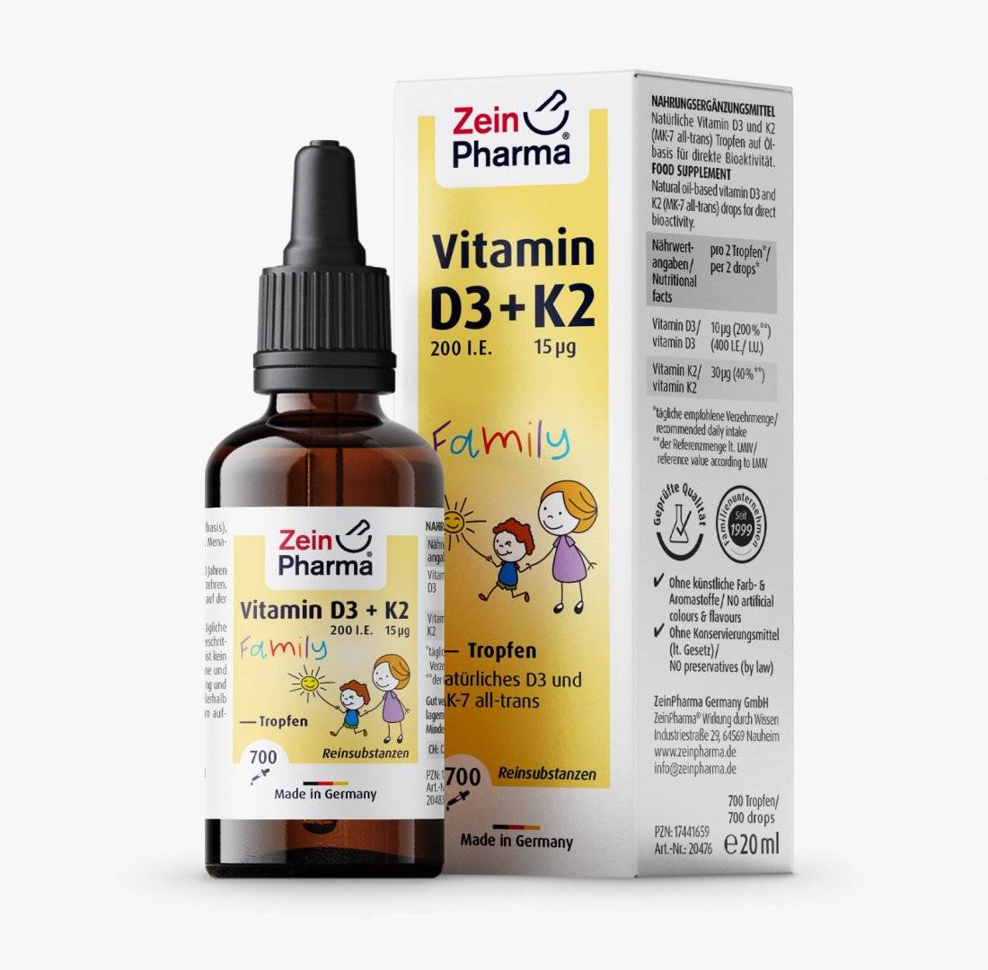 Vitamina D3 + K2 Family Drops - 20 ml, Zein Pharma