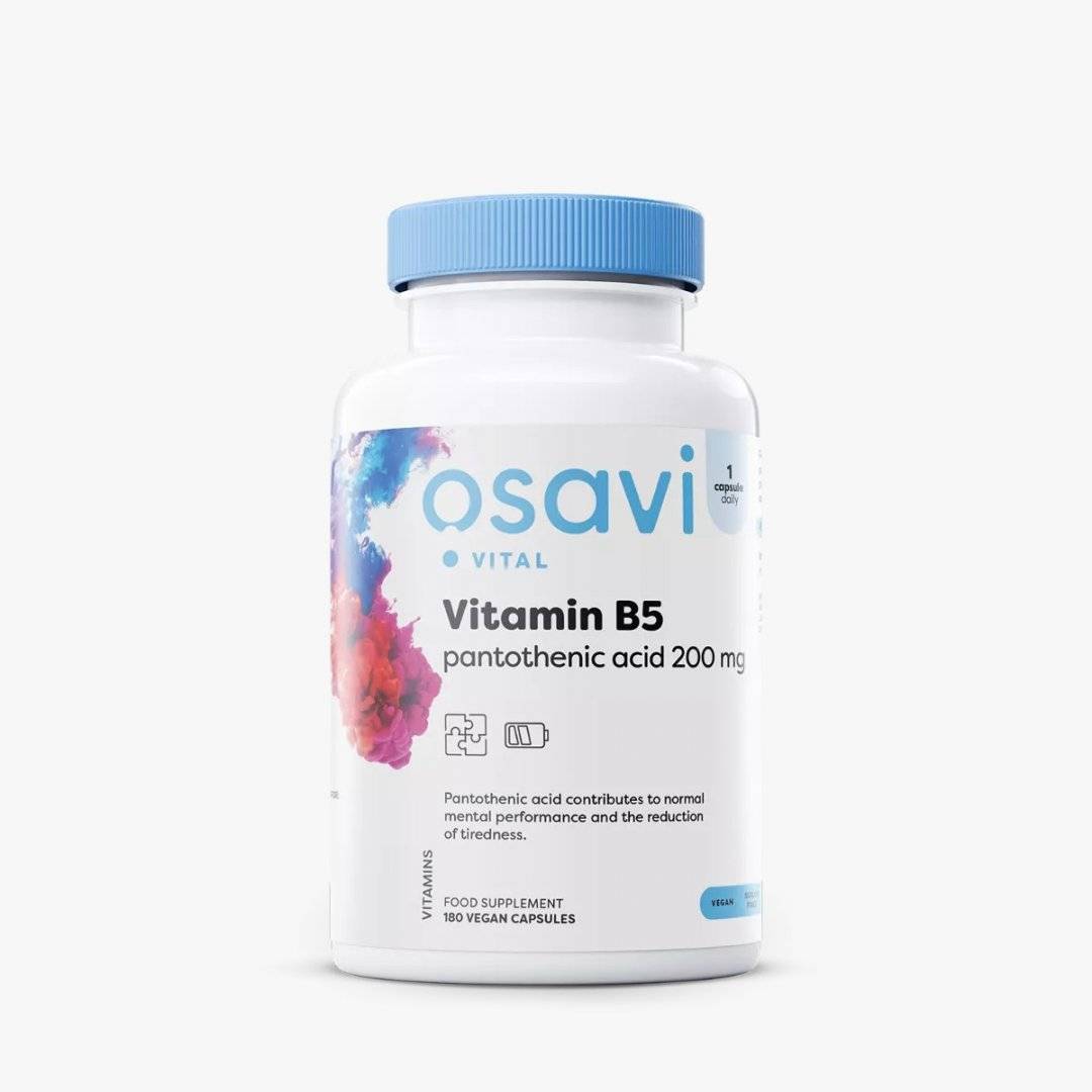 Vitamina B5 Pantothenic Acid, 90 capsule, 200 mg, Osavi