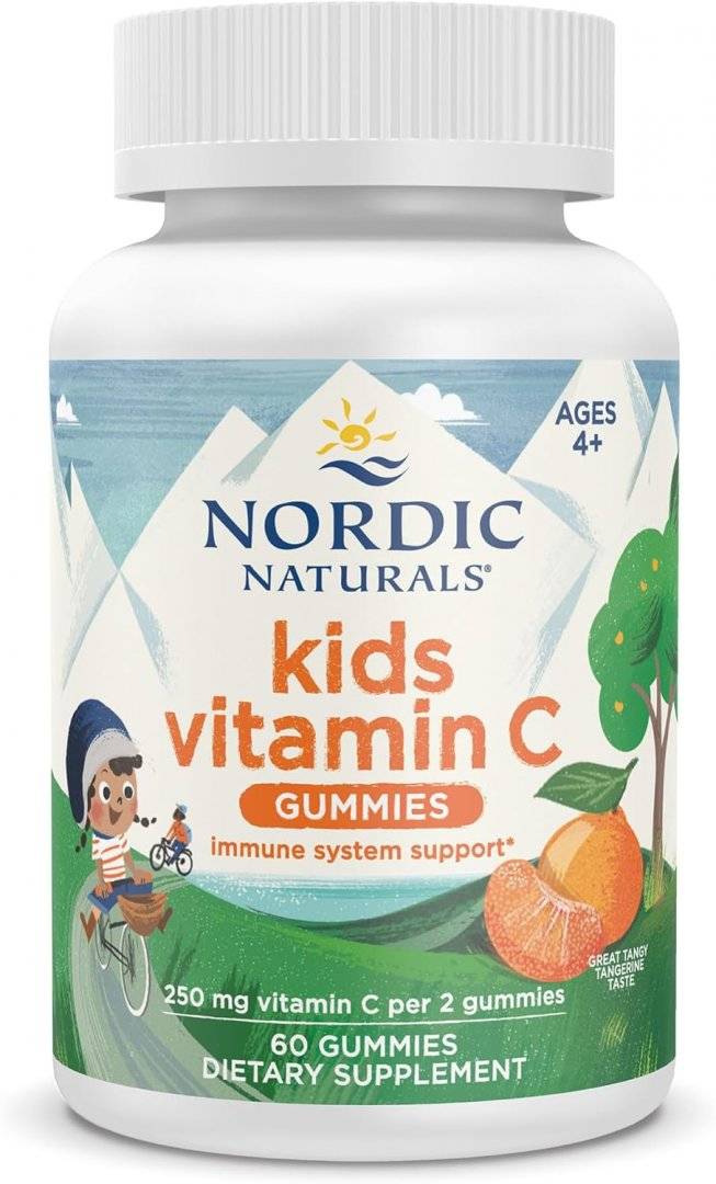 Vitamina C Gumata pentru Copii, Organic, Eticheta Curata, 60 jeleuri, 250 mg portie, Nordic Naturals