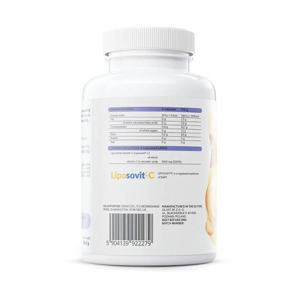 Vitamina C Liposomala, 1000 mg, 120 capsule, Osavi